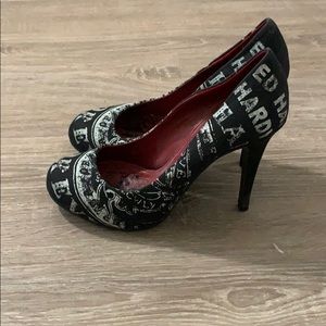 Ed Hardy Heels Black and White